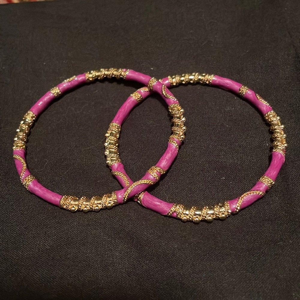 Purple and Gold Bangle Set